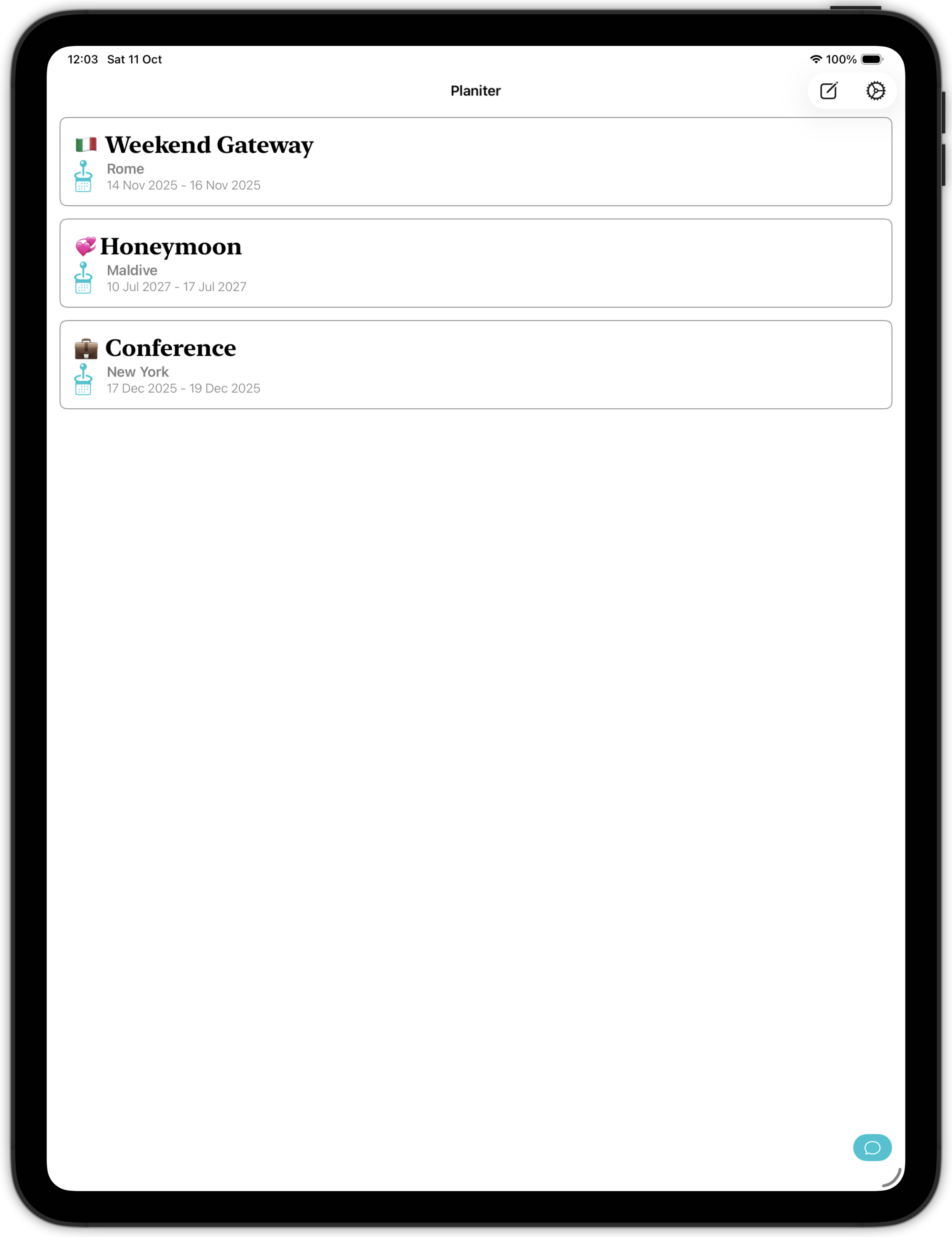 Planiter iPad App